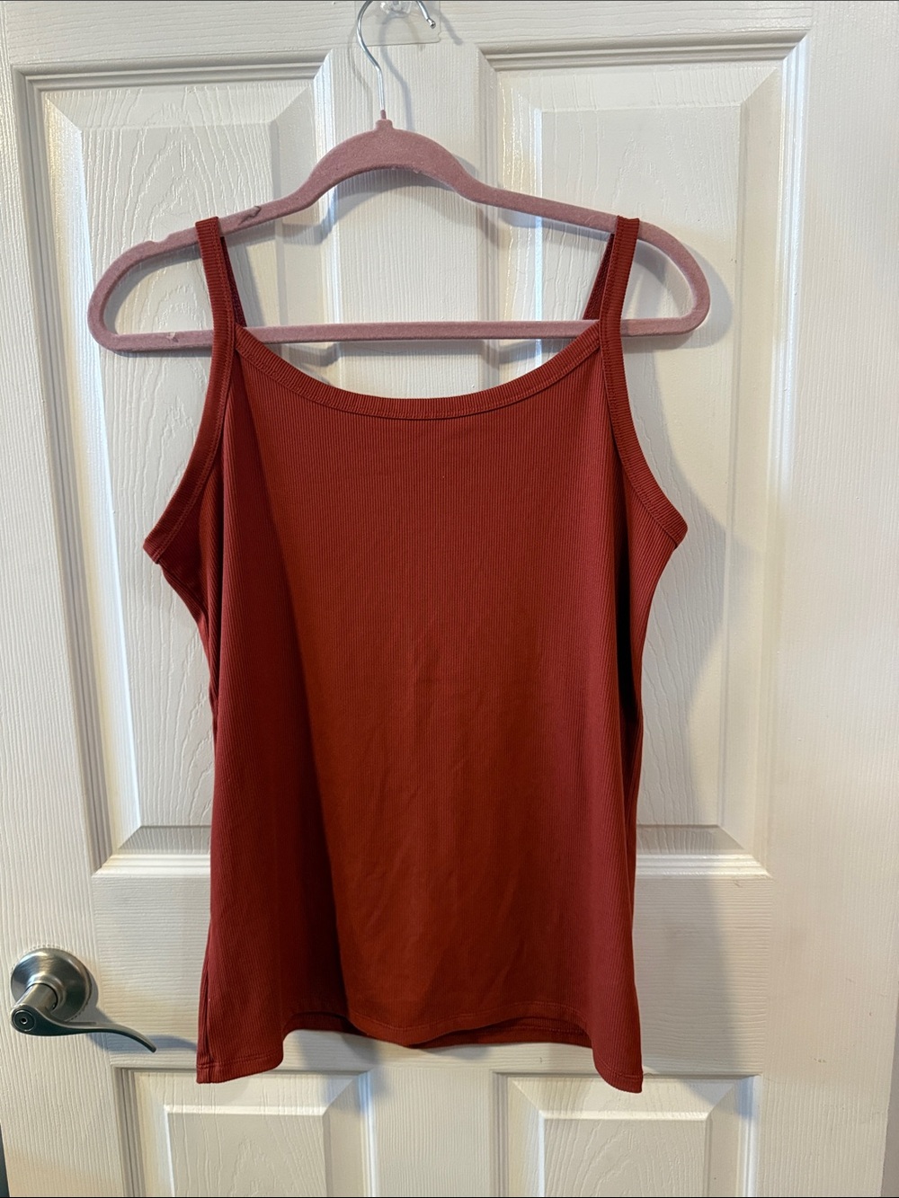 No Boundaries Rust Tank Top with Spaghetti Straps